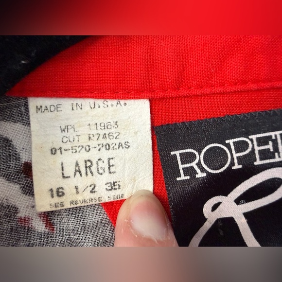 Vintage Mens Lg Roper Western Button Down Shirt Native Tribal Southwestern - Picture 5 of 8